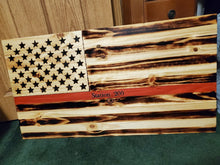 Load image into Gallery viewer, Wooden Thin Red Line Flag
